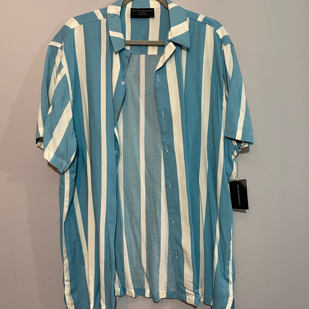 Blue & White Striped Button Down